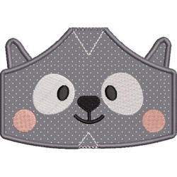 2 CHILDREN'S MASKS RACCOON WITH EMBROIDERED FINISHES