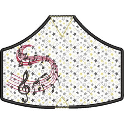 Embroidery Design Mask Adult Size L Anatomic Musical Notes