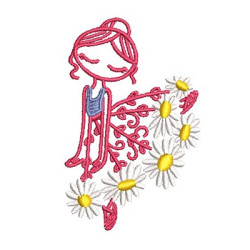 Embroidery Design Ballerina With Flowers 2