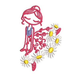 Diseño Para Bordado Ballerina Con Flores 2