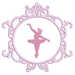 Embroidery Design Ballerina In Frame 1
