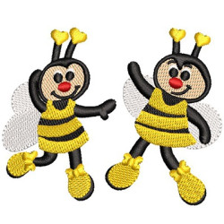 Embroidery Design Friendly Bees