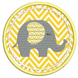 Embroidery Design Elephant Applied Background 1