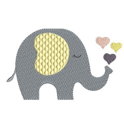 Embroidery Design Elephant Hearts