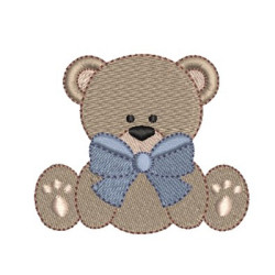 Embroidery Design Bear With Large Tie