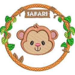 Embroidery Design Monkey On Safari Frame