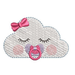 Diseño Para Bordado Nube Bebé Niña