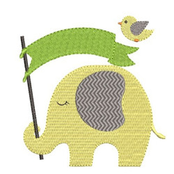 ELEPHANT WITH FLAG