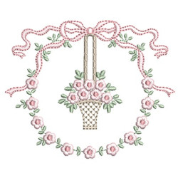 Embroidery Design Floral Frame With Tie 24