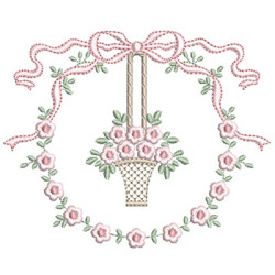 Embroidery Design Floral Frame With Tie 25