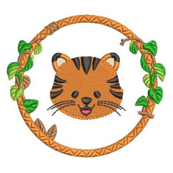 Diseño Para Bordado Tigre En Marco