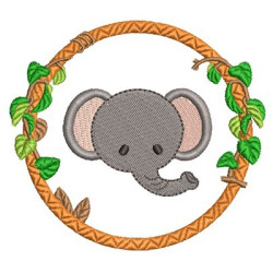 Diseño Para Bordado Elefante En Marco