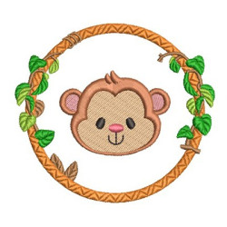 Diseño Para Bordado Mono En Marco