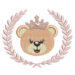 Embroidery Design Princess Bear On Frame  3