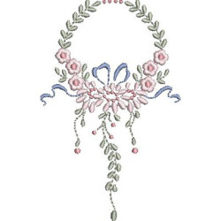 Embroidery Design Floral Frame With Tie 48 48