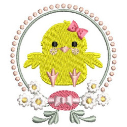 Embroidery Design Chick In The Easter Frame