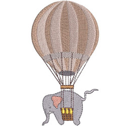 Matriz De Bordado Elefante No Balão