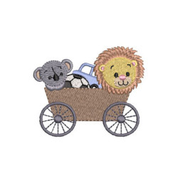 CAR WITH LION AND KOALA