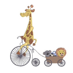 GIRAFFE ON BIKE WITH FRIENDS