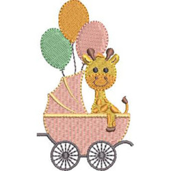 2 GIRAFFES IN BABY CART