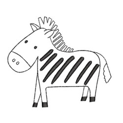 Diseño Para Bordado Zebra Contorno