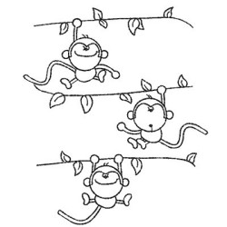 Embroidery Design Contoured Monkeys