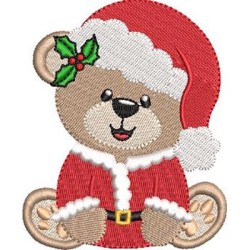Embroidery Design Bear And Bear Santa Claus