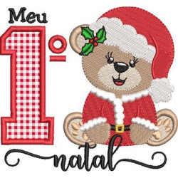 Matriz De Bordado Primeiro Natal Urso E Ursa Noel