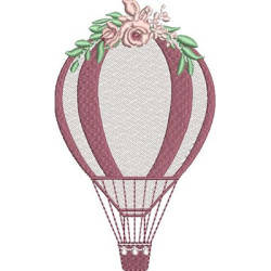 Embroidery Design Balloon With Flowers