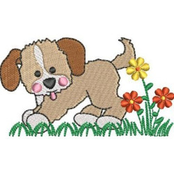 Embroidery Design Dog In The Garden 3