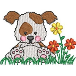Embroidery Design Dog In The Garden 4