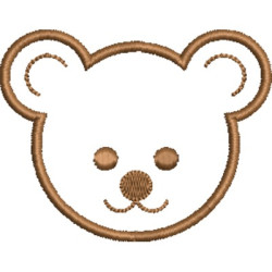 Embroidery Design Contoured Bear Head 1