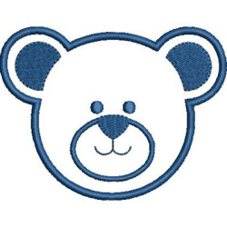 Embroidery Design Contoured Bear Head 3