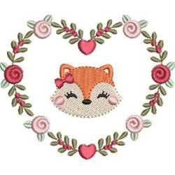 Embroidery Design Frame Baby Fox