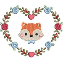 Embroidery Design Frame Baby Fox 2