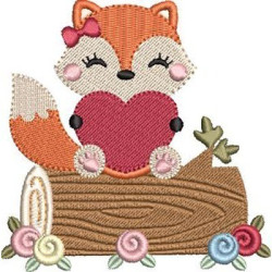 Embroidery Design Baby Fox In The Trunk 2