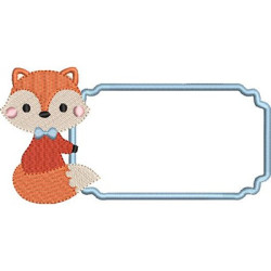 Embroidery Design Frame Baby Fox 8