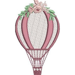 Diseño Para Bordado Globo Con Flores 2