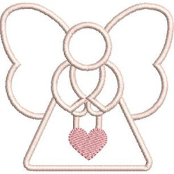 Diseño Para Bordado ángel Contorno