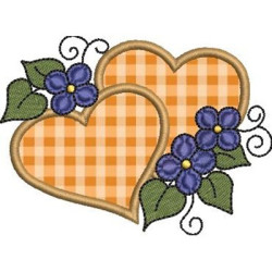 Embroidery Design Hearts Applied With Flowers