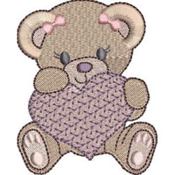 Diseño Para Bordado Oso Con Corazón 3
