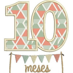 Embroidery Design 10 Months Boy Pt