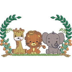 Matriz De Bordado Moldura Animais Do Safari 2