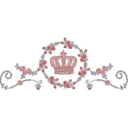 Embroidery Design Floral Frame With Crown 5