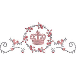 Embroidery Design Floral Frame With Crown 6