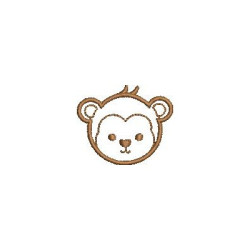 Embroidery Design Contoured Monkey Head