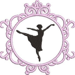 Embroidery Design Ballerina In Frame 21