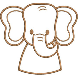 Matriz De Bordado Elefante Contornado