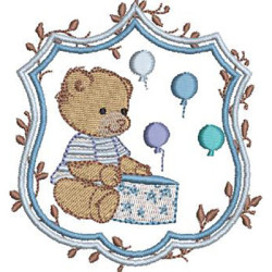 Matriz De Bordado Moldura Com Urso