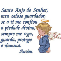 Matriz De Bordado Oraçao Santo Anjo 12x16